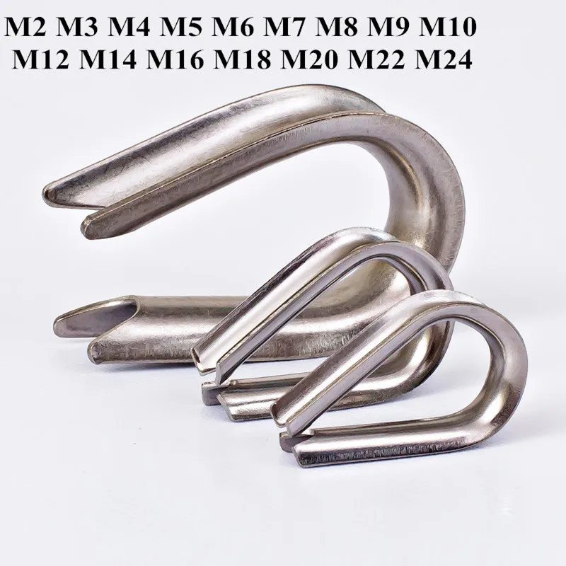 M2 ToM24 Wire Rope Cable Thimbles Clamps Marine Grade Tainless Steel Wear and Rust Boat Sleeve