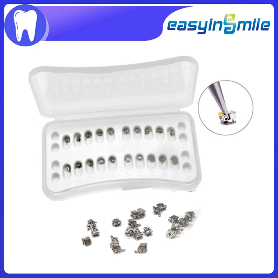 

Easyinsmile Dental Material for Metal Self Ligating Orhto Bracket Mini Braces Roth / MBT 345 022 Newest Type High Quality