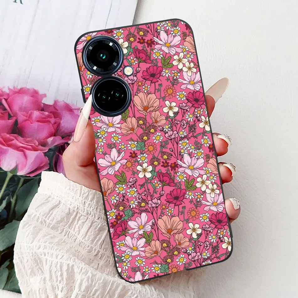 Elegant Butterfly Cat Black Silicone Soft Phone Case