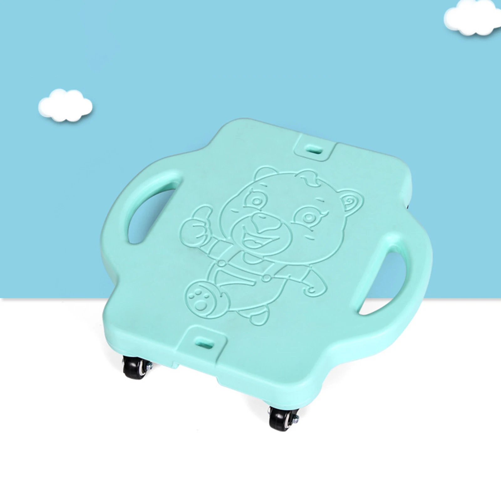 Scooter Board Multipurpose Physical Education Contoured Handles Floor Board Outdoor Scooter Rocker Training Equipment