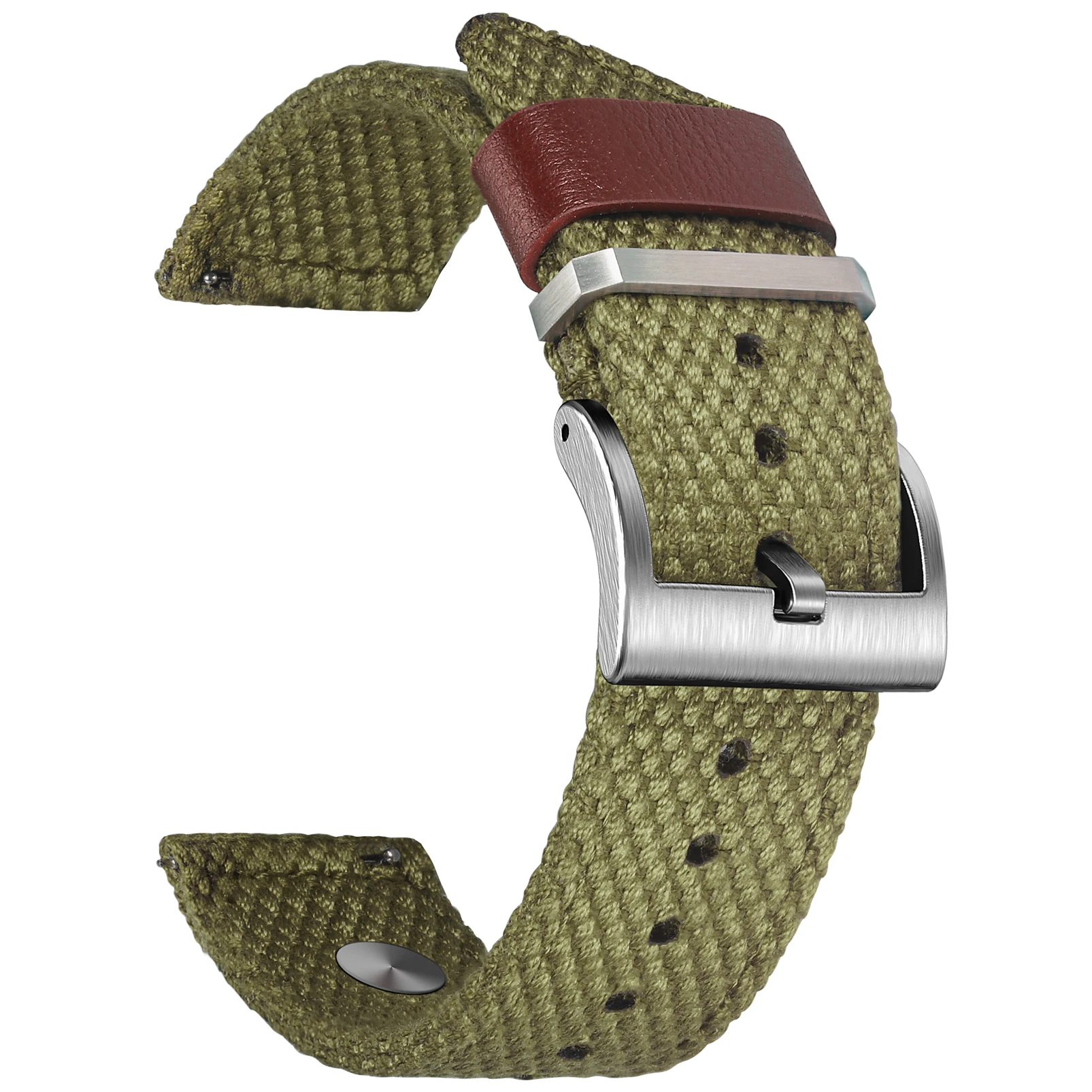 Hemsut Vintage-Style Quick Release Military Canvas Watch Band