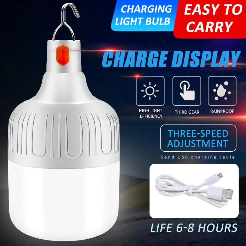 1 Bombilla Led Emergencia Recargable Usb, Puesto Mercado Nocturno, Luz  Portátil Extraíble Impermeable Acampar Aire Libre, Compra En Temu Empieza  Ahorrar