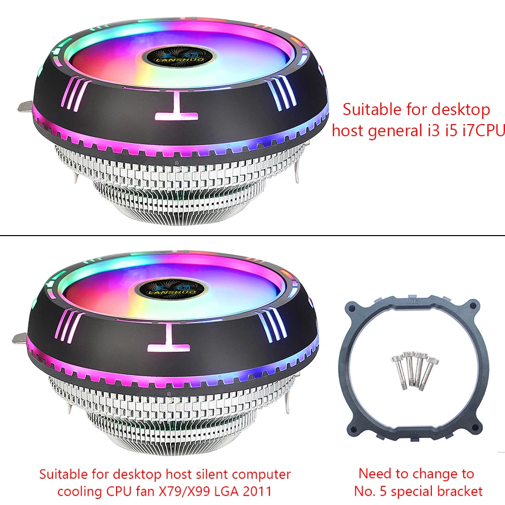 Keyiyou κ ο  RGB CPU  , 90mm ϷƮ ǳ, AMD AM4 AM3 + X79 X99 LGA 775 1150 1151 1156 2011, 3 