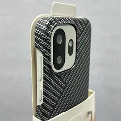 Ultra Thin Carbon Fibre Kevlar Pattern Half - Pack Rugged Armor Case Cover for OnePlus Ace 3 Pro (Gray)