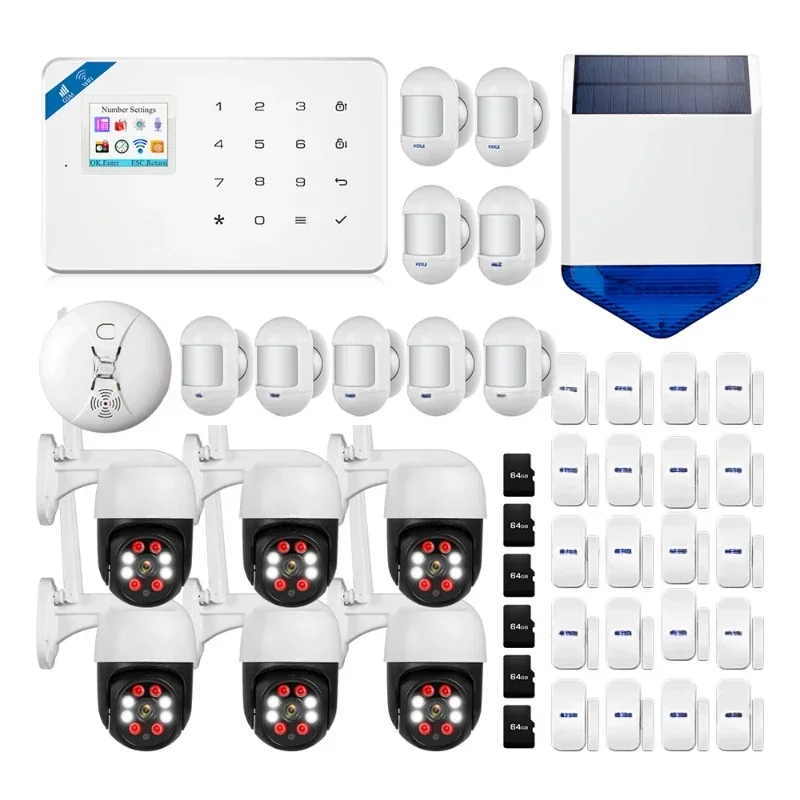 

W18 TFT Screen WIFI GSM Home Burglar Security Alarm System Motion Control Fire Smoke