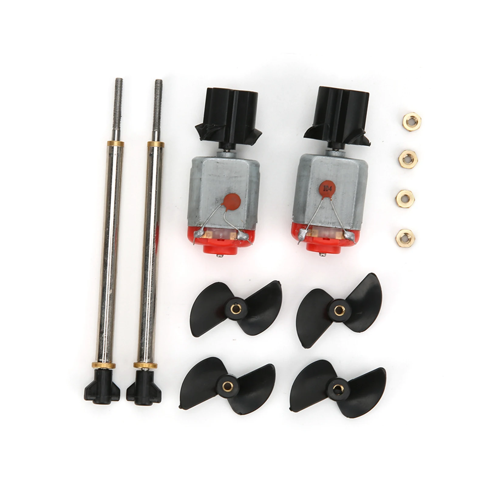 Moteurs électriques pour kit de réparation Flytec V005, avec câbles et connecteurs visibles.