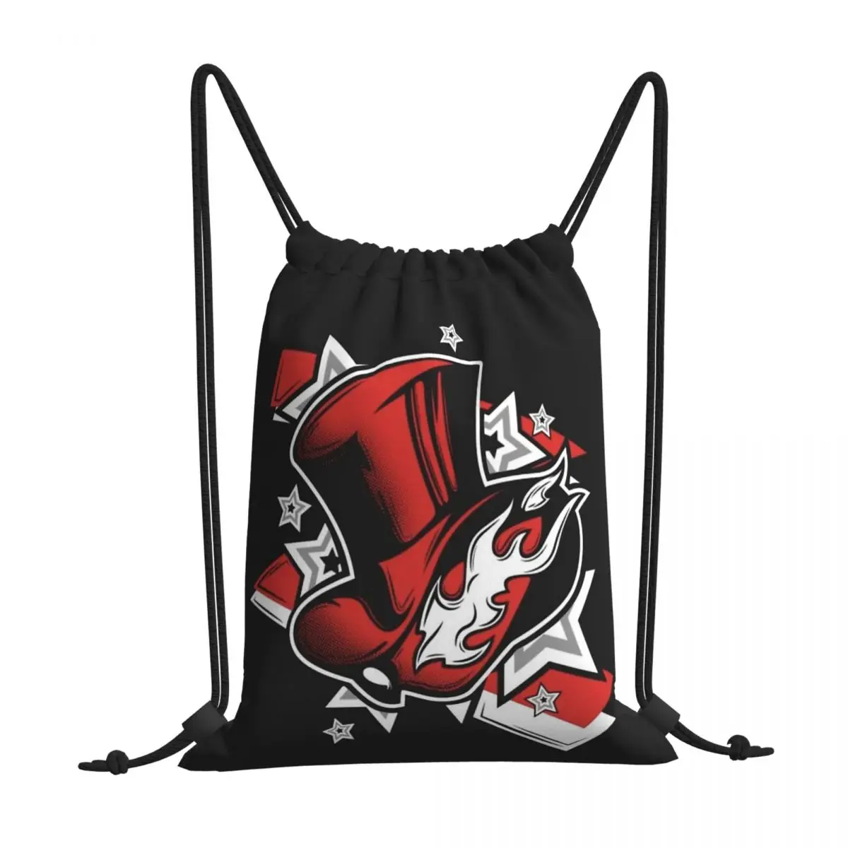 

Royal The Phantom Thieves Logo Persona 5 Morgana Game Portable Travel Drawstring Bags Riding Gym Clothes Storage Backpacks