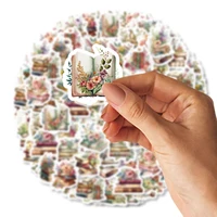 46pcs Book In Flowers Vintage Graffiti Stickers Decorated Notebook Water Cup Suitcase Guitar Classic Toy Scrapbook DIY Decals 2