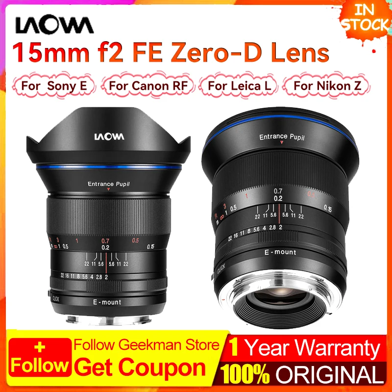 Laowa 15mm F2 Zero-D Full-Frame MF Lens Wide-Angle Prime lens for