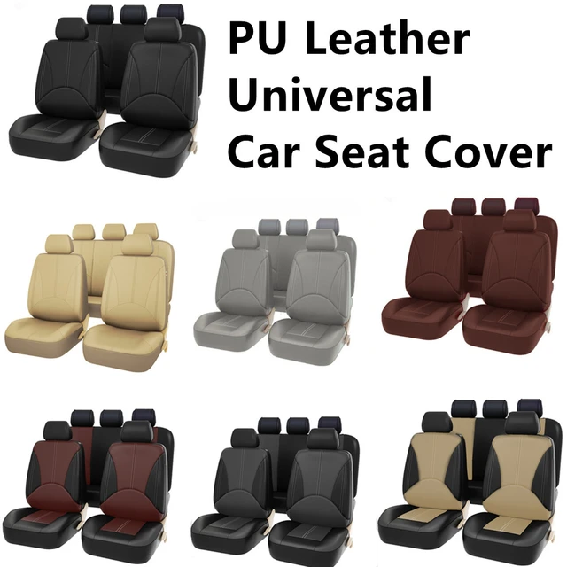 Juste de siège de voiture universelle en cuir PU trempé, coussin de siège  avant et arrière, protection complète, 5 places, camions, 9 pièces -  AliExpress