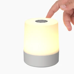 USB Rechargeable LED Touch Night Lamp with Remote - Dimmable 3 - Color Bedside Illumination (Not Remote Control)