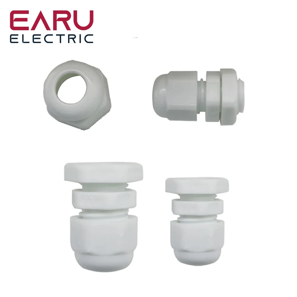 10PCS Waterproof Cable Gland Cable Entry IP68 PG7 PG9 PG11 PG13.5 PG16 PG19 PG21 PG25 Nylon Plastic Connector