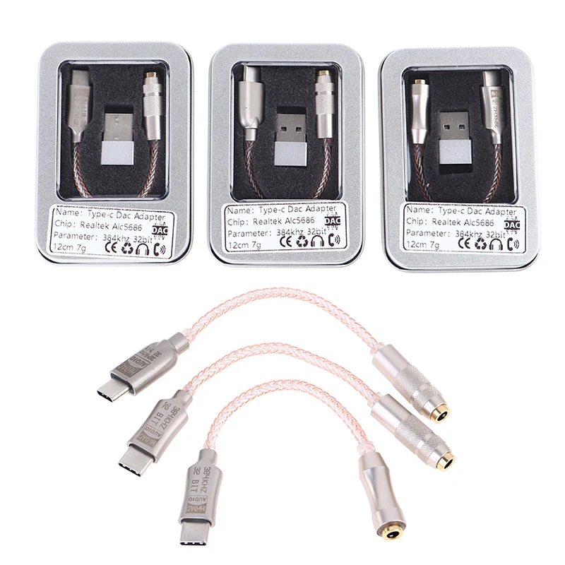 Earphone Amplifier Adapter USB Type C To 3.5mm DAC Amp Digital Decoder AUX Audio Cable Converter