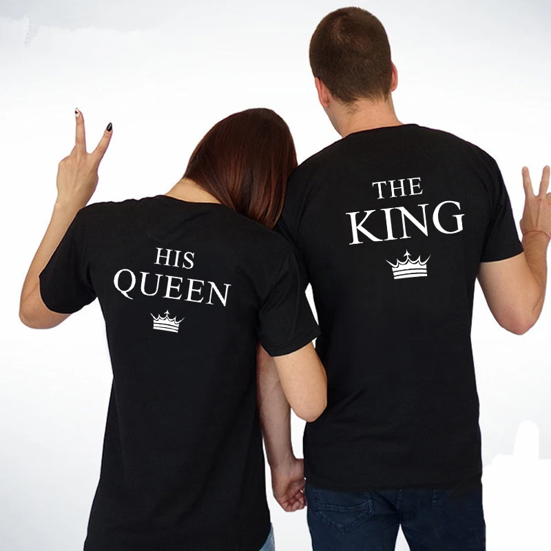 

Женская футболка для пар King and Queen, летняя модная футболка для влюбленных