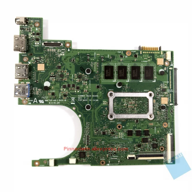 Placa-mãe 60n804u0-mb1830 para Notebook Asus F200m X200m X200ma - Imagem 2