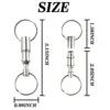 10PCS Quick Release Keychain Detachable Pull Apart Key Rings Heavy Duty Dual Split Snap Lock Holder Silver Double Spring Key Acc 2