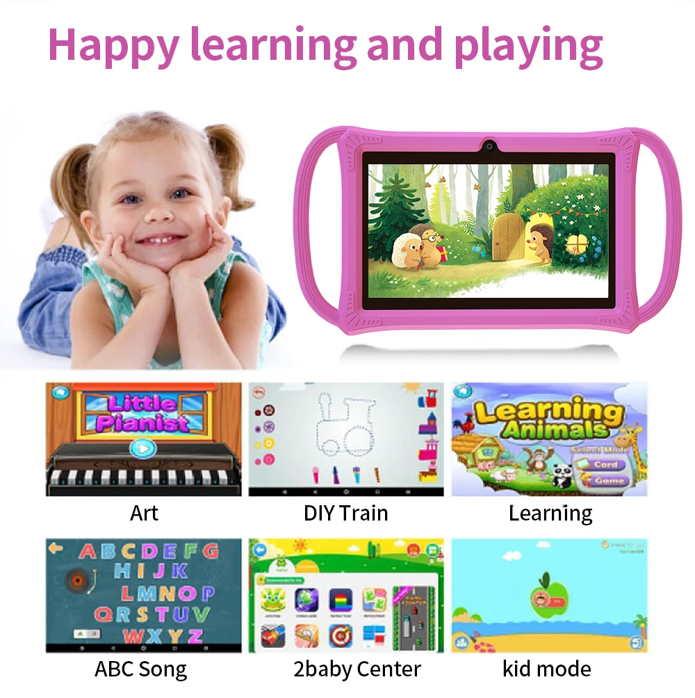 2025 Original Latest K8-7.0 inch Kids Tablet Quad Core Android 9.0 System 4GB RAM 64GB ROM Mini Children's Tablet 5G WIFI 2