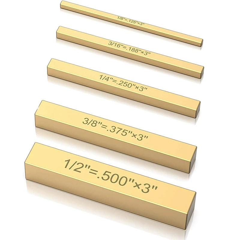 

Hot YO-Brass Height Gauges Set, Saw Height Gauge-5 Piece Lasing-Engraved Size Marking For Router And Table Saw Accessories