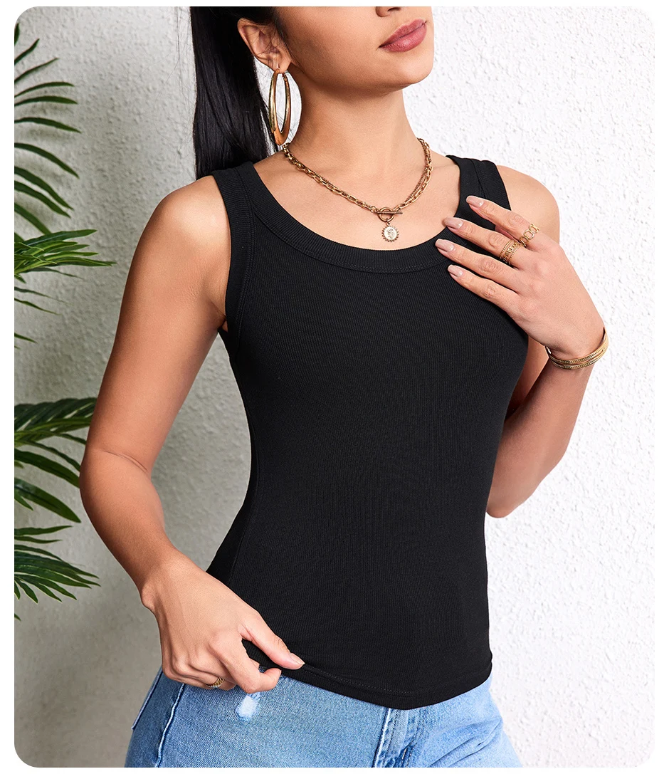 3-teiliges Set klassisches Damen-Freizeitwesten-Top in Schwarz, Weiß und Grau für alle Jahreszeiten, bequemes Basis-T-Shirt, sexy Sport-T – Detail 11