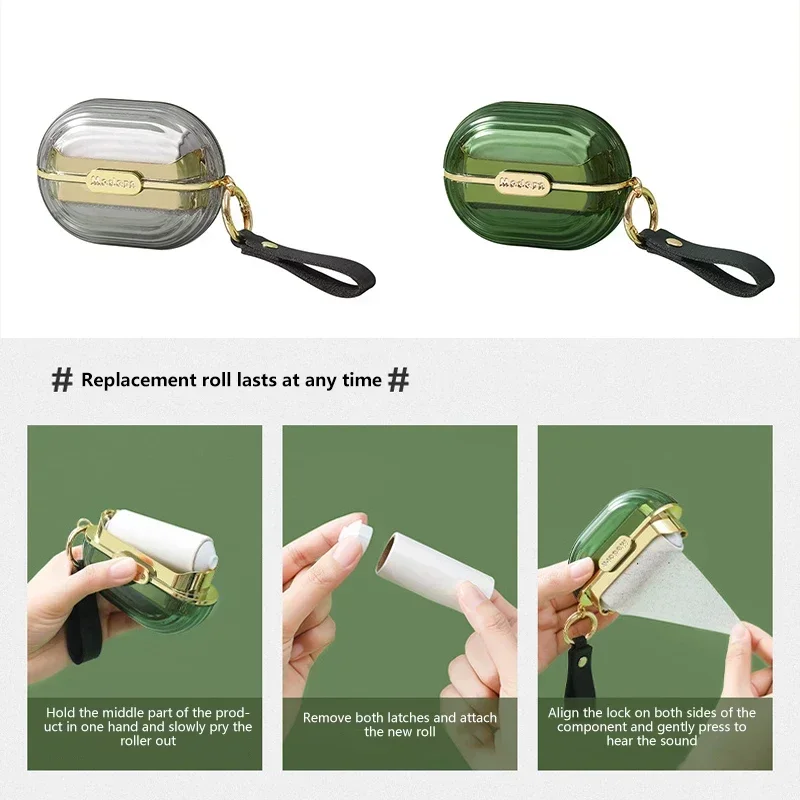 Light Luxury Double-sided Adhesive Hair Remover Tearable Roll Paper Clothing Adhesive Dust Remover Bed Sheet Brush