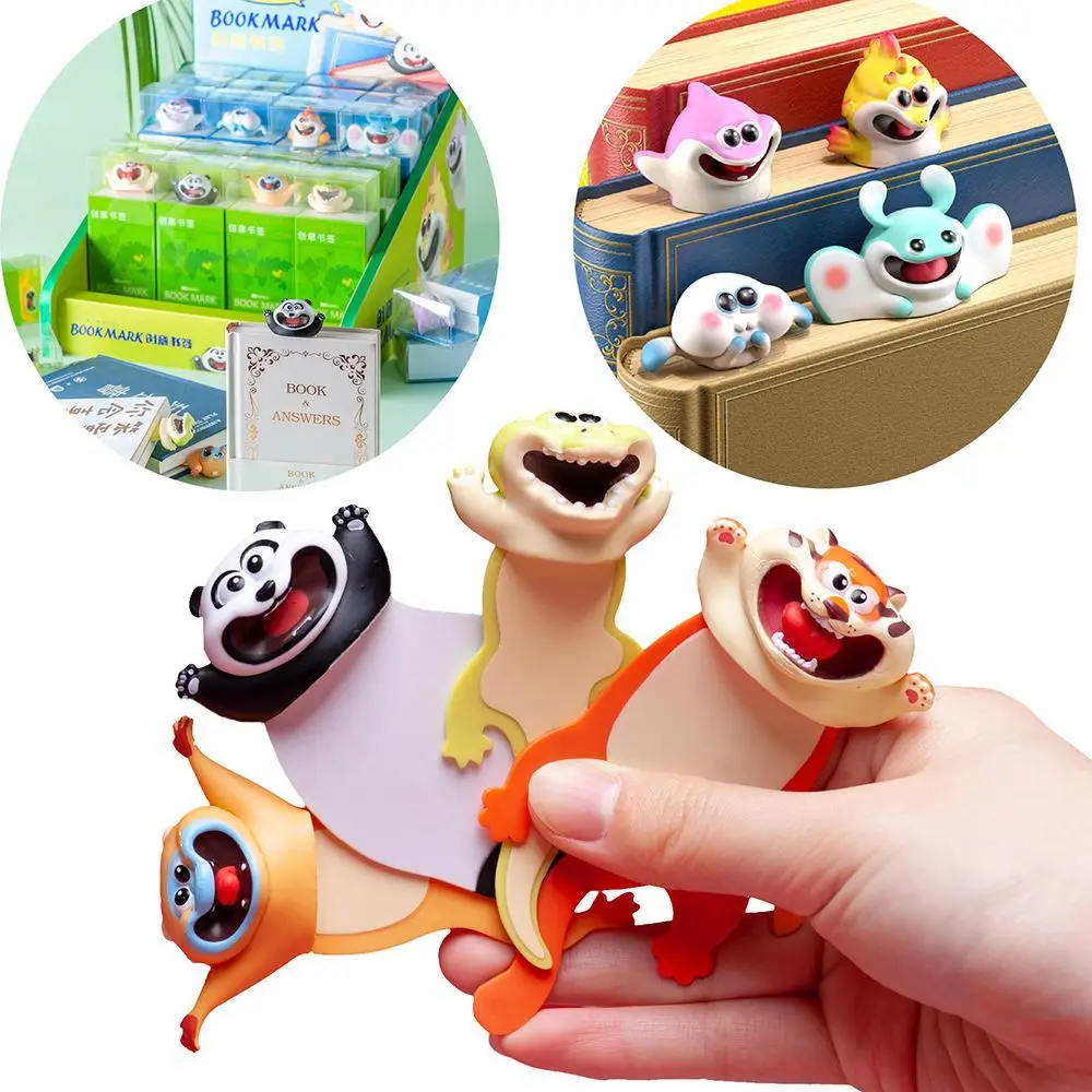 PVC Ocean Series 3D Stereo Marker Animal Bookmark For Books Reading Lovers Sign Book Mark Learning Stationery Gift for Children animal bookmark bookmarks stationery supplies