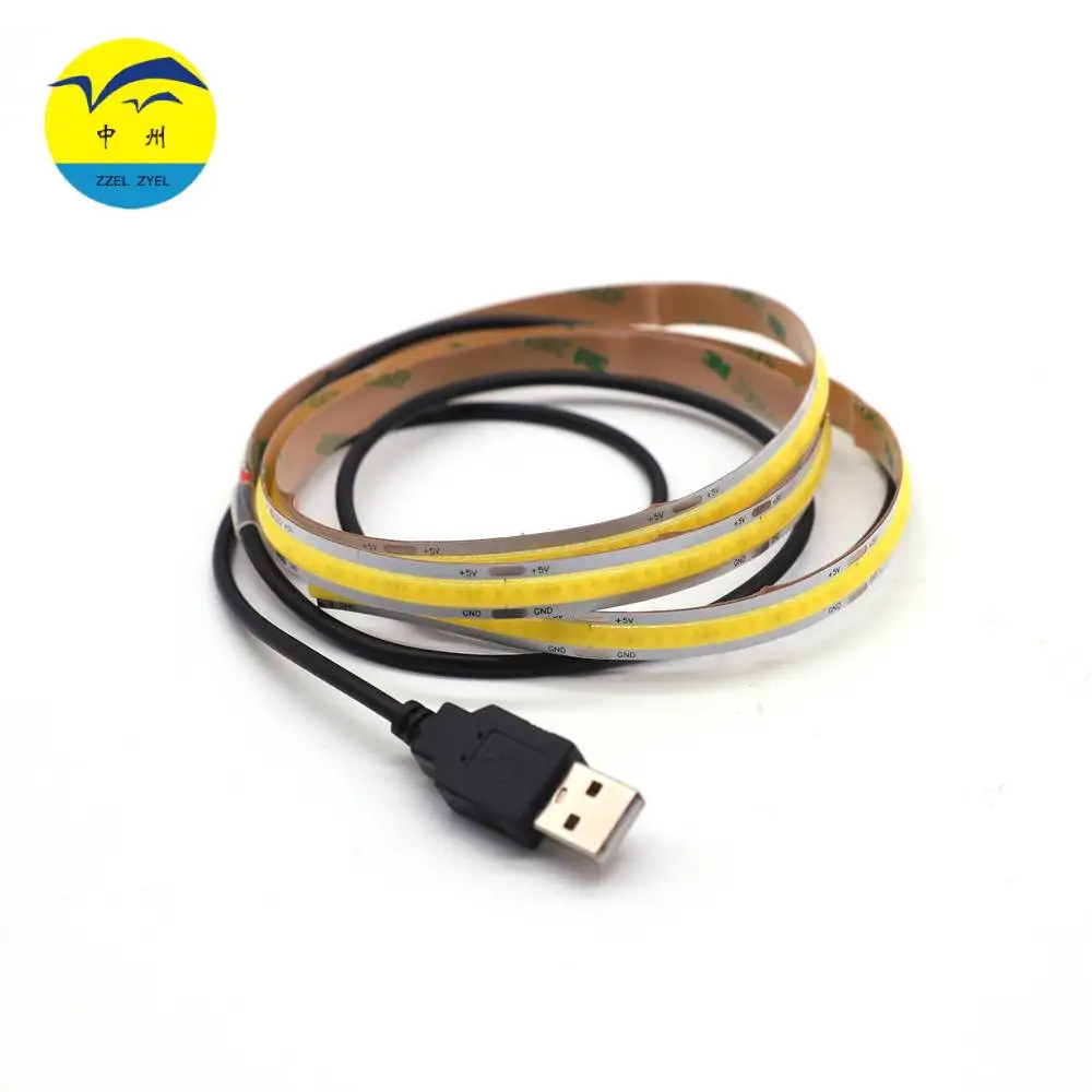 ZZEL ZYEL DC5V COB LED FLEXIBLE STRIP LIGHT FOR TV Background With USB Wires Cable  And Human Body Sense Battery Box