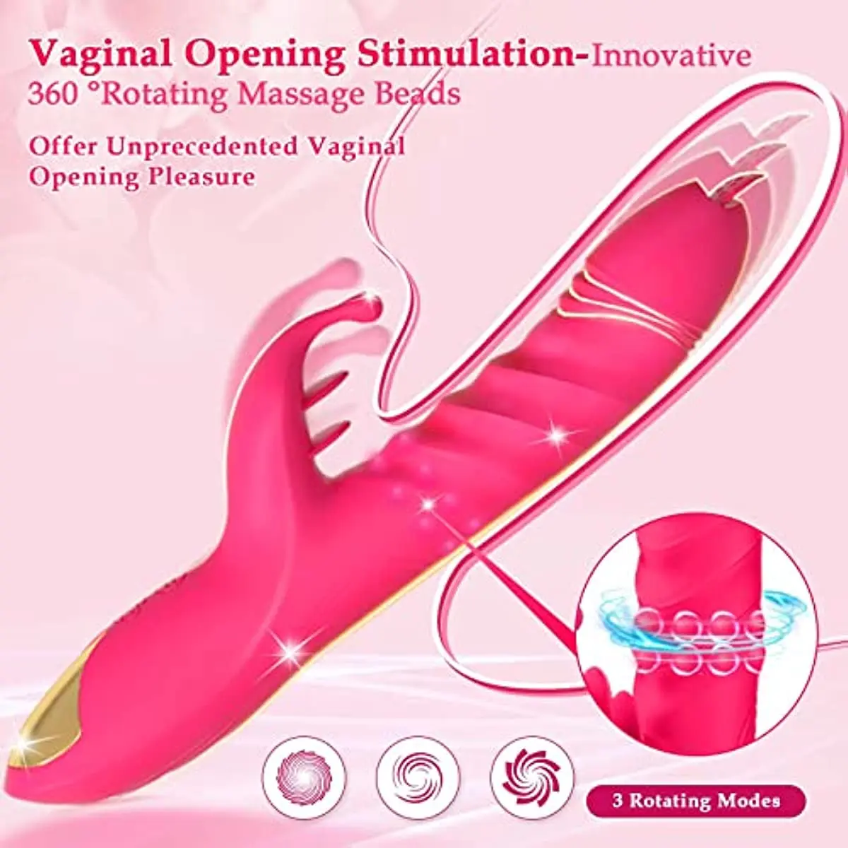Leder du efter Kanin Vibrator til Kvinder Vagina G Spot Nipple Klitoris Stimulator Thrusting Teleskopisk Roterende Dildo til Voksen Sexet Legetøj billede