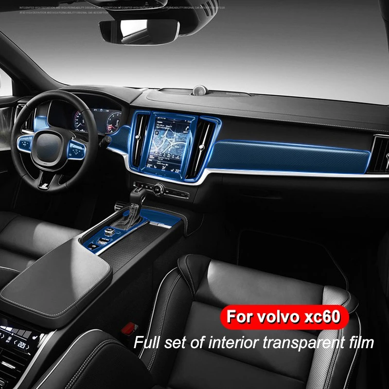 볼보 XC60 V60 S60 2018-2023 용 내비게이션 필름, 중앙 제어 인테리어 필름 기어 필름, 자동차 보호 스티커 액세서리