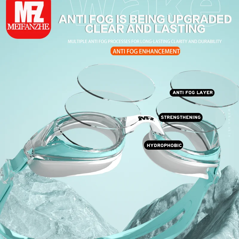 New Small Frame Waterproof Anti-fog Adjustable Swimming Goggles for Men and Women 2