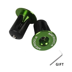 Aluminum Alloy Bicycle Handlebar End Plugs - Durable Grip Covers for Mountain and Road Bikes (Green 1 Pair)
