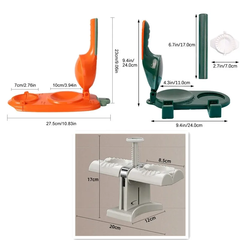 Dumpling Maker Household Double Head Fully Automatic Dumpling Maker Ravioli Press Mold Making Tool Easy to Use for FU