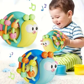 Hand-Held Baby Rattle Puzzle Early Education Snail Rattle Plastic Ball Color Festival Can Send Birthday Christmas Gifts 1