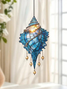 🌊 Blue Acrylic Conch Shell Suncatcher – Coastal Energy & Light Magic 1