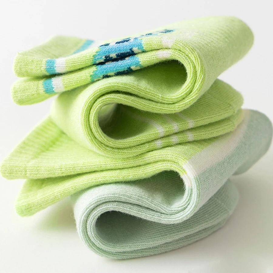 Children Socks 5 Pairs Korean Ins Style Fashionable Breathable Sports For Boys Girls