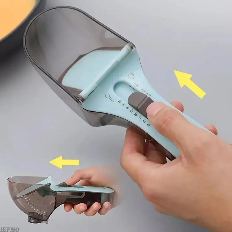 1Pc Adjustable Plastic Measuring Cup And Measuring Spoon with Handle Dry and Liquid Kitchen Tool kitchen measuring spoons,measuring spoon set,measuring cup and spoon set,plastic measuring cup