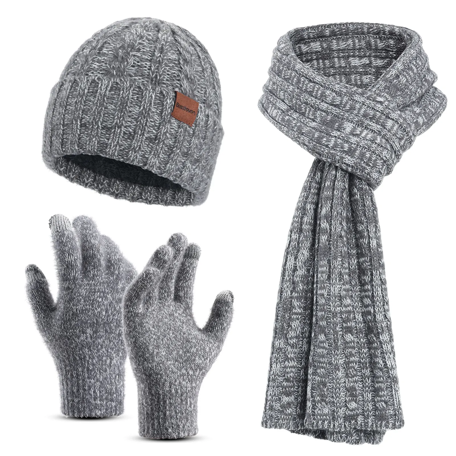 Ensemble Bonnet, écharpe Et Gants Pour Enfant - Hiver, Fibre Nitrile - Rose, Chaud Et Confortable Pour Jeux Neige