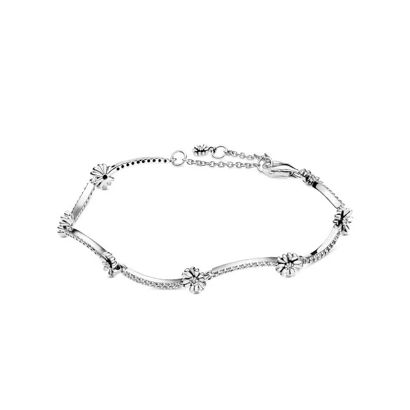2024 New 925 Pure Silver Sparkling Five pointed Star Bracelet Fashion DIY Accessories Personalized Gift for Girlfriend