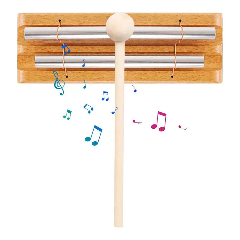 Memorial Chime 3 Tone Chime Bell Per Insegnanti Sound Healing Chime Reattivo Con Martello Di Legno Hand Relax Chme Per Lo Yoga