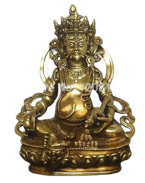 

20CM Chinese Bronze Auspicious Fortuna statue Dzambala statue