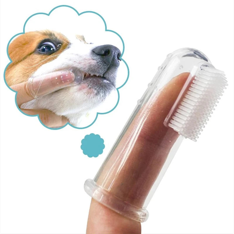 

Pet Toothbrush Soft Pet Finger Teethbrush Dog Brush Bad Breath Tartar Teeth Care Tool Pet Cleaning Silicagel Supplies