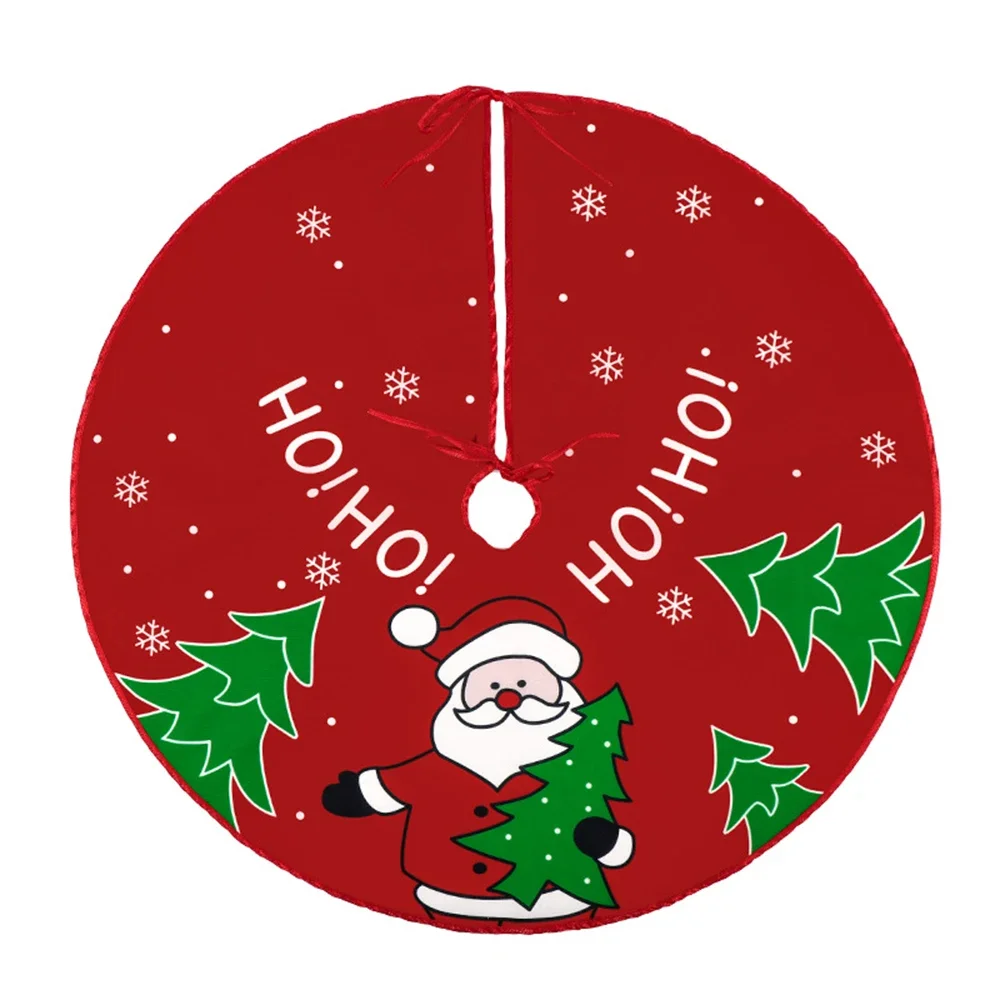 60/70/90Cm Christmas Tree Skirt Red Christmas Tree Foot Cover Santa Claus Snowflake Carpet Base Mat