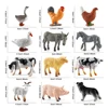 Animal Model Figurines Movable Cute Poultry Figurines Wildlife Chicken Duck Goose Cow Statue Garden Sandbox Home Decoration 6