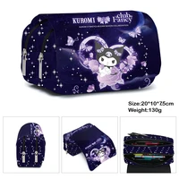 Printing Kuromi Double-layer Pencil Bag Primary and Secondary School Students Cartoon Pencil Bag Mochila Children's Gifts 2
