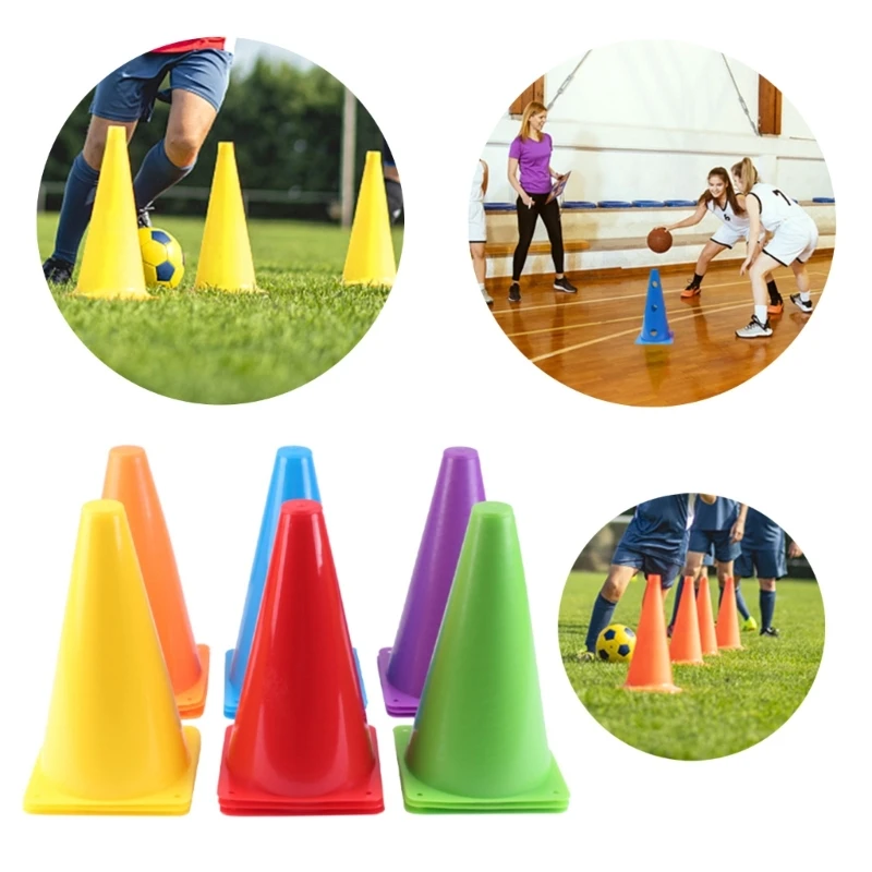 

10Pcs Plastic Agilitys Cone Football Training Maker Bucket Field Skating Marker Soccer Training Marker Obstacle Cone