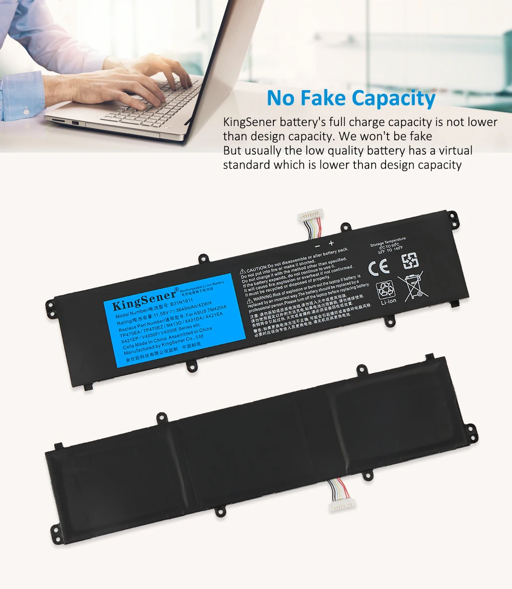 Kingsener B31n1911 Bateria para Asus Vivobook Flip 14 Tm420ia Tp470ea M413da M413da-ek162t M413da-ek007t X421da X421ea C31n1911 - Imagem 5