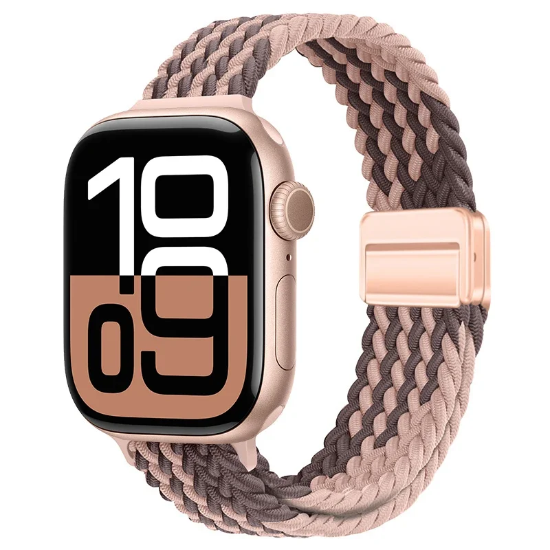 Elegant Braided Nylon Strap for Apple Watch - Slim Design Bracelet Band