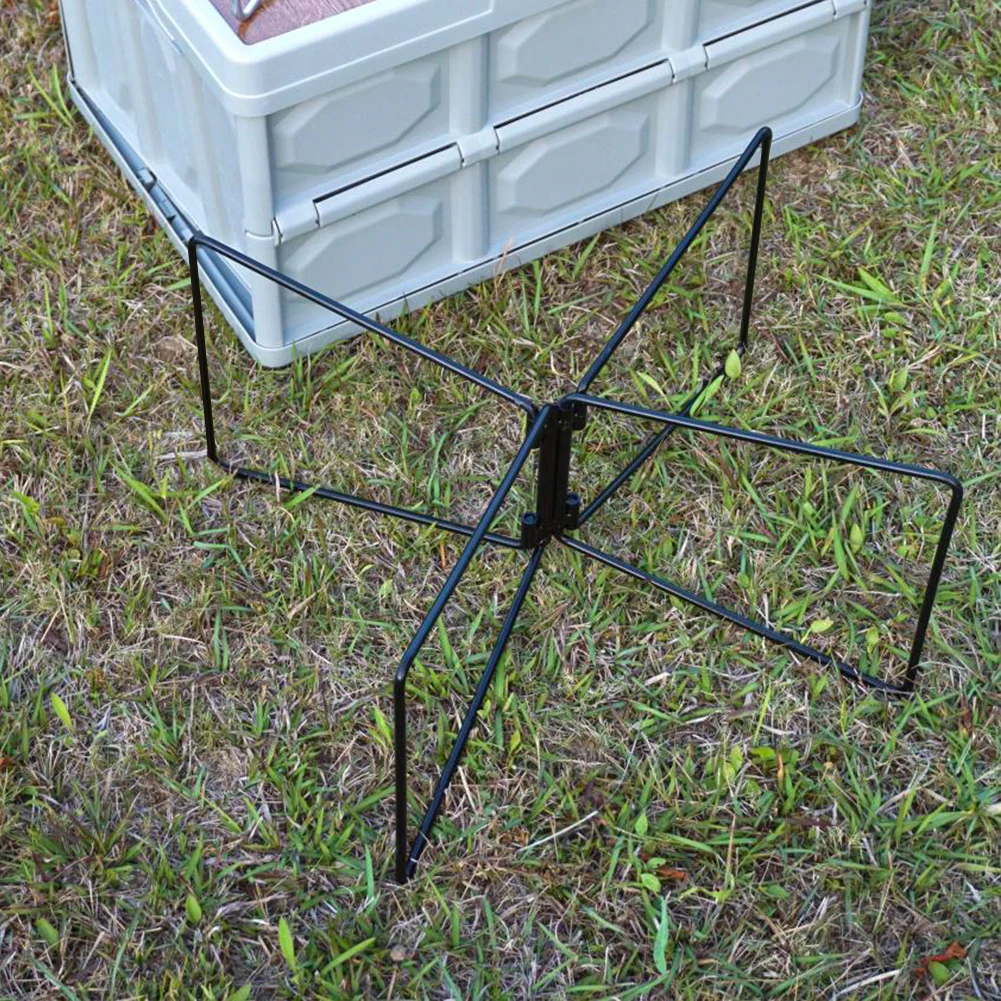 Camping Foldable Metal Stand Steel Organizer Box Folding Stand Outdoor Storage Boxes Shelves for Outdoor Picnic Fishing