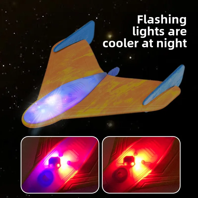 Children's Catapult Foam Aircraft Toys Safety EVA Boomerang Flying Glider Parent Kids Outdoor Sports Sound Light Flying Disc Toy