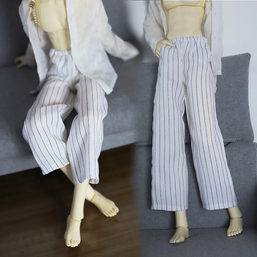 New BJD Doll Clothes Striped Wide Leg Pants 1/4 1/3 Uncle Loose Ninth Pants Everyday Home Casual Wear SSDF DD Doll Accessories