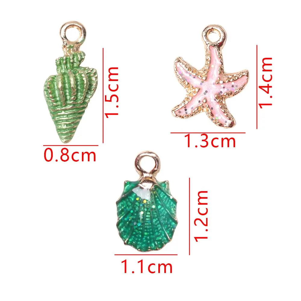 13Pcs/Set DIY Craft Making Jewelry Decoration Sea Shell Ocean Pendants Conch Charms Handmade Accessories